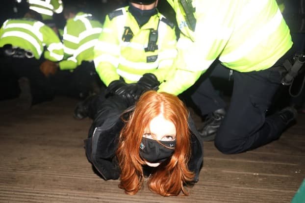 Police clash with women at Sarah Everard vigil