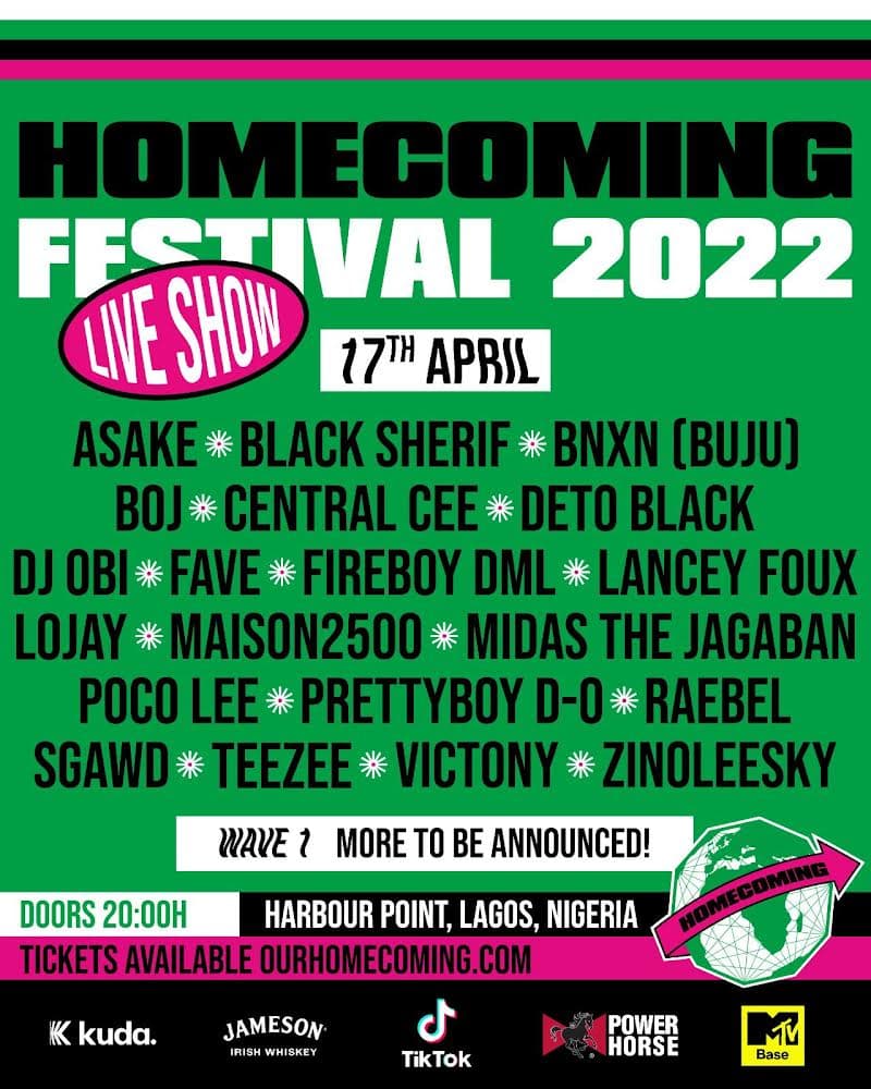 Fireboy DML, Lancey Foux, Midas The Jagaban + More To Perform At Homecoming Festival 2022 In Lagos