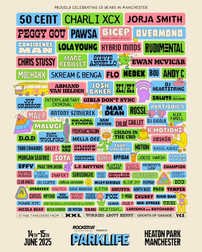 Rockstar Energy Presents Parklife 2025 Full Lineup Featuring 50 Cent, Jorja Smith & Charli XCX